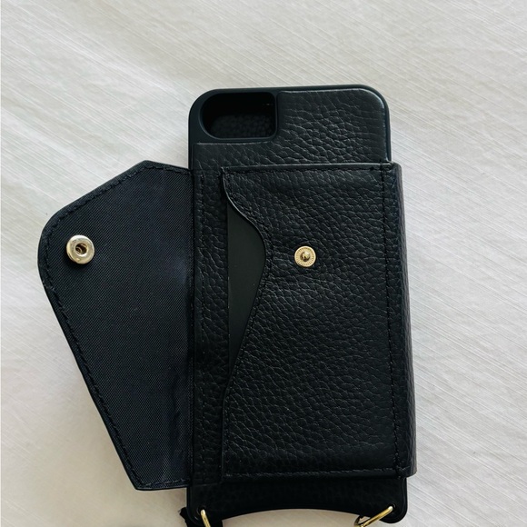 Bandolier Black Leather Phone Case with Book-Style Design - Picture 4 of 4